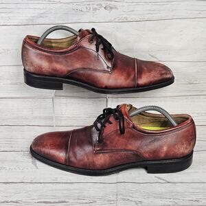 Men's Florsheim Amelio Oxford Size 9.5W Dress Shoes Wine Leather